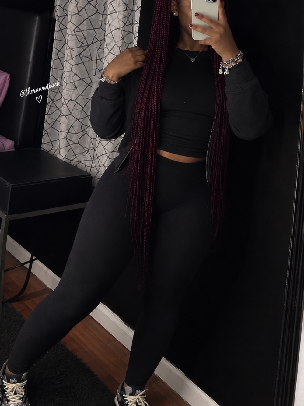 black crop jacket legging set
